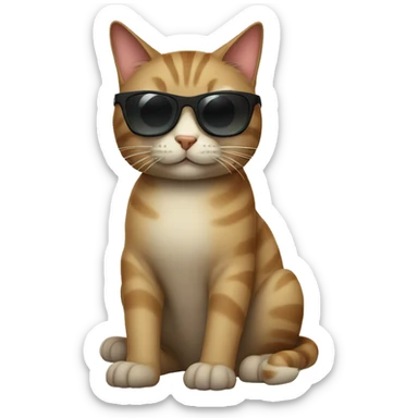 Cat with sunglasses sticker