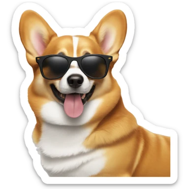 Corgi wearing sunglasses  sticker