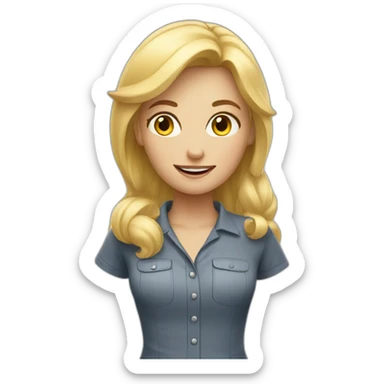 Blond Delivery girl  sticker