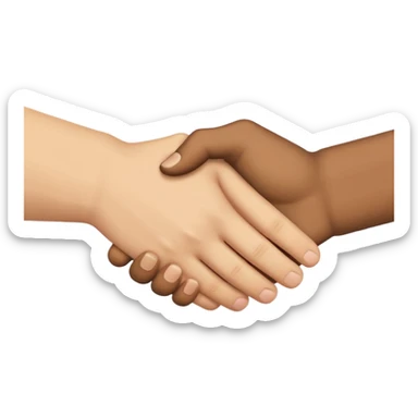 hand shake different color skin sticker