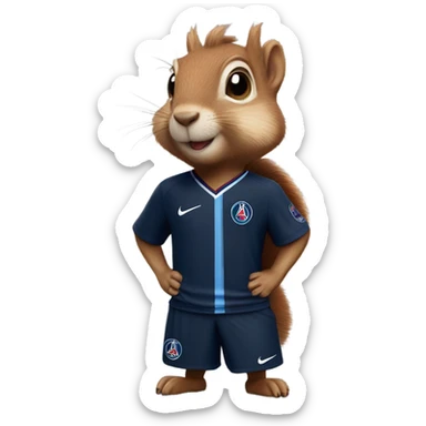 Squirrel wearing psg jersey sticker