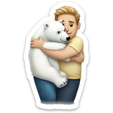 polar bear hugging Jonah hill   sticker