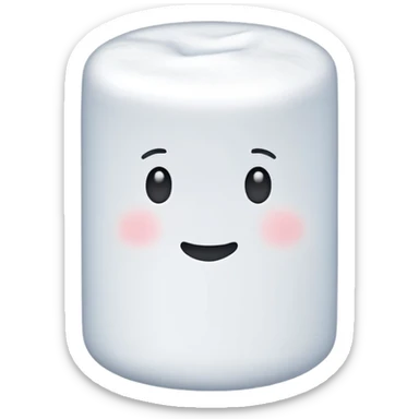 single cylindrical marshmallow, simple, clear sticker