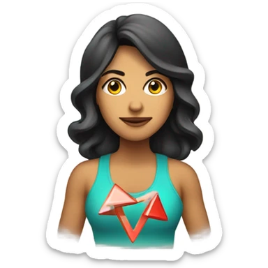 Latino woman playing the electric triangle sticker