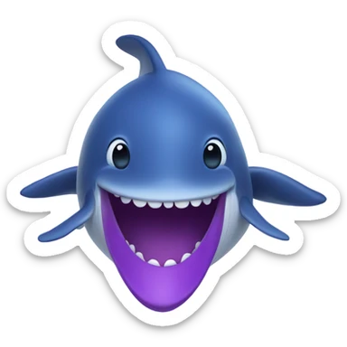 Blue whale purple, open mouth sticker