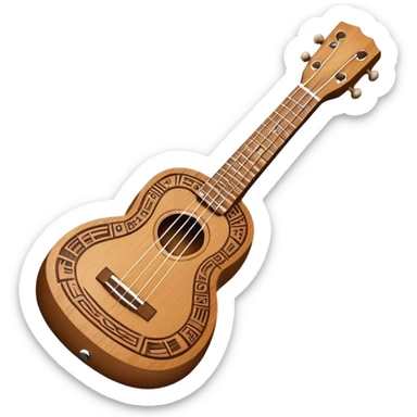 Ukulele with tribal Hawaiian carvings sticker