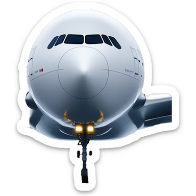 Airbus A380 on a winter night  sticker