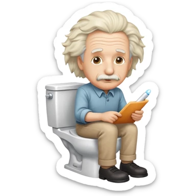 Einstein on the toilet sticker