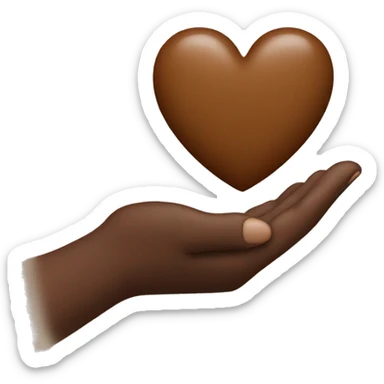 Brown heart in hand sticker