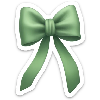 sage green bow sticker