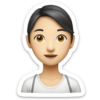 young asian girl art school student sticker