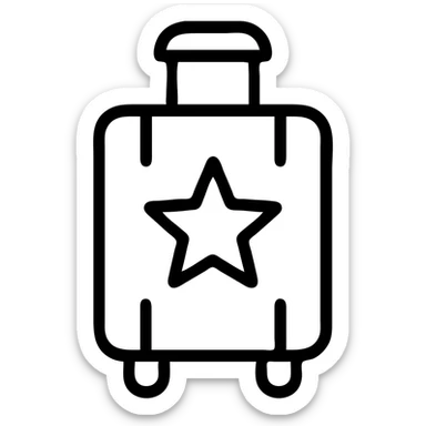 minimalistic icon of a premium suitcase, clean lines, simple design, modern, no text sticker