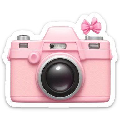 Pastel pink digicam with small pink bow sticker