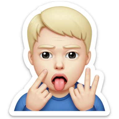 Quelqu’un ou quelque chose de bizarre qui tire la langue en tirant ses joue avec ses doits en mode t’a trop le seum sticker