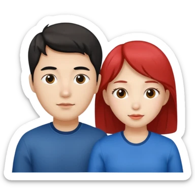 Family korean male x russian female sticker