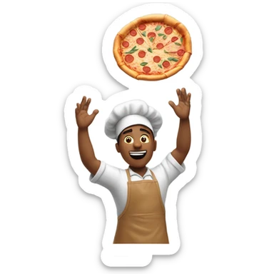 Person flipping pizza dough sticker