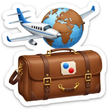 TRAVEL , travel bag , pass board, plane, glob sticker