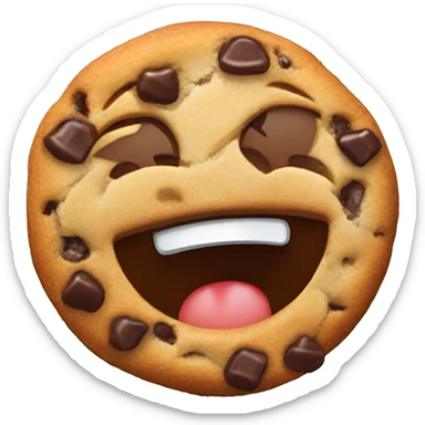Crying Laughing chocolate chip cookie sticker