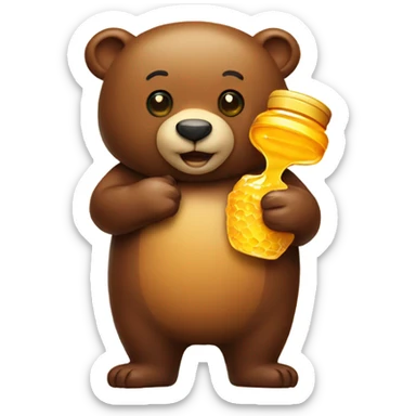 Bear with honey  sticker