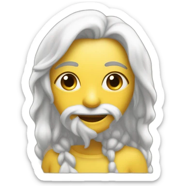 Givrali with a sign with the name "Emmy" sticker