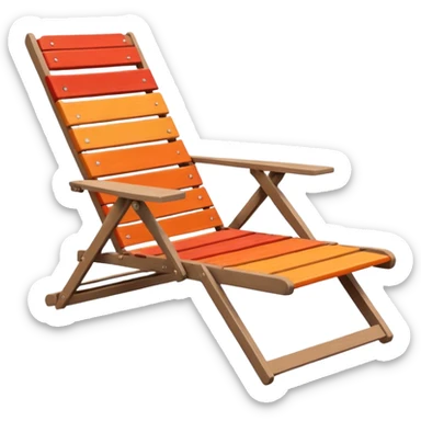 Beach chair on the beach sunset sticker