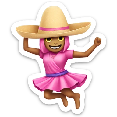 Dancing pink taco sticker