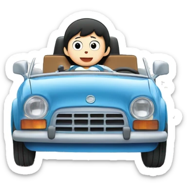 Doraemon driving a cabrio sticker