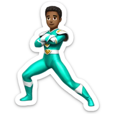 turquoise power ranger full body sticker