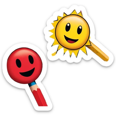 Create a vibrant emoji representing comic books and graphic novels as an art form. The design should feature a large, open comic book with vintage comic panels on the pages. Include a pencil (without a hand) gently writing text or sketching on the pages. The comic panels should have bold lines and retro-style artwork with classic comic book visuals. Use bright, energetic colors like red, yellow, and blue to evoke excitement and creativity. The overall design should feel dynamic, vintage, and artistic. Make the background transparent. emoji sticker