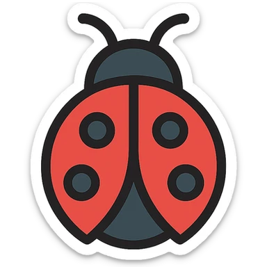 corporate ladybug logo, clean, modern, professional, minimal, suitable for a business brand, simple geometric shapes, bold lines sticker