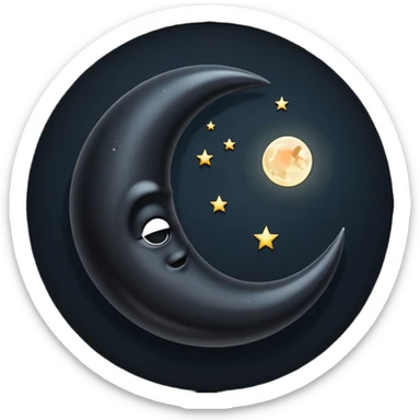 goth black moon crescent sticker