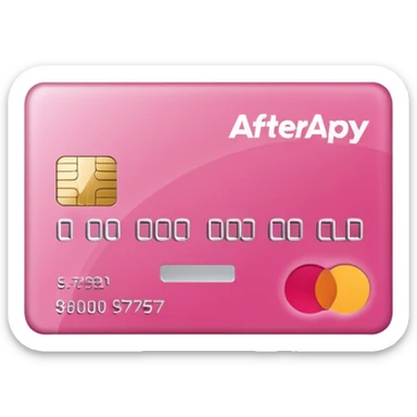 pink big afterpay word on a credit card sticker