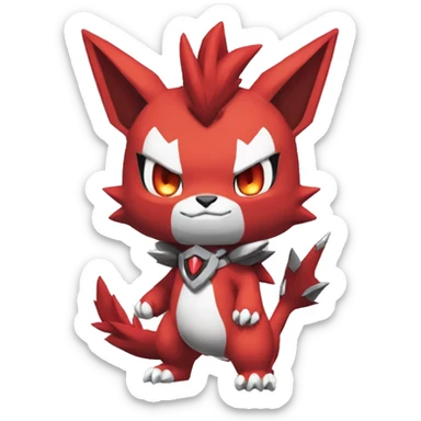 Full body cute cool Guilmon-Zoroark-Zangoose-Incineroar sticker