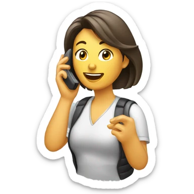 mujer hablando por telefono sticker