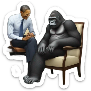 Gorilla chilling with Barack Obama sticker