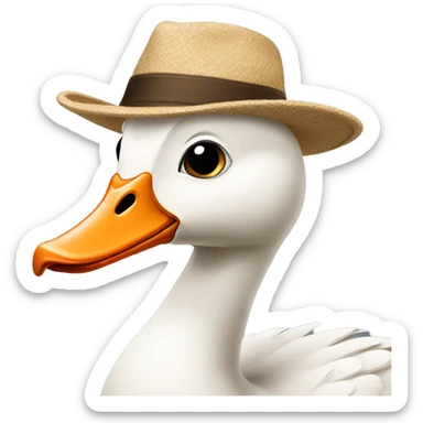 Silly goose wearing hat sticker