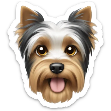 Black and white yorkie terrier sticker