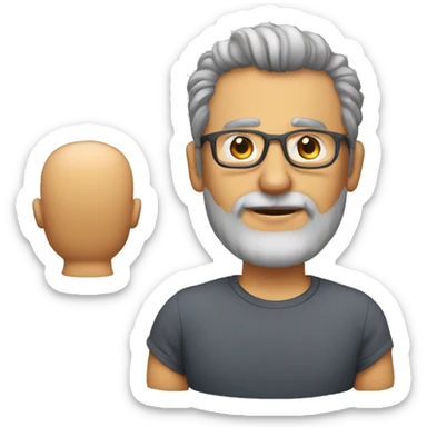 Homem 55 anos, cabelo liso para o lado, grisalho sem barba, de óculos  sticker