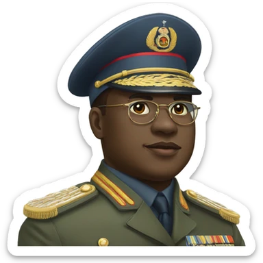 felix tshisekedi en tenue  militaire sticker