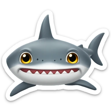 Shark with golden star eyes sticker