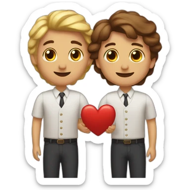 Corazón de novios sticker