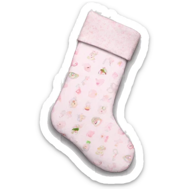 Shabby chic print baby pink Christmas stocking sticker