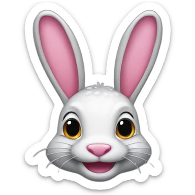 alligator with a face of a bunny and bunny ears sticker