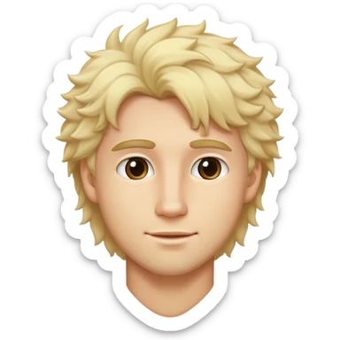Handsome fluffy haired blonde guy sticker