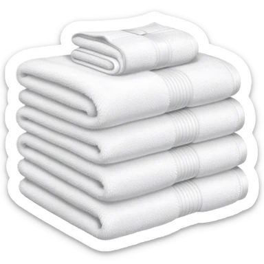 Stack of plush white towels sticker