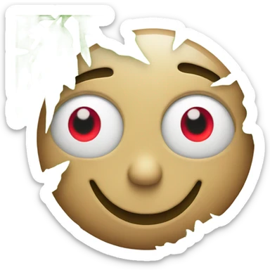 Tired emoji with red eyes and green leaves  sticker