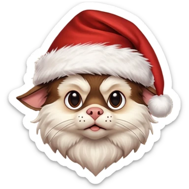 mogwai from the movie gremlins with a santa hat sticker