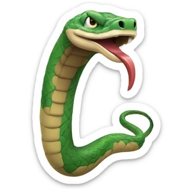 Goofy snake being silly  sticker