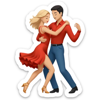 Minimalistic flat vector icon, iOS style, thin black contour on white background. Silhouette of a dancing couple in close embrace, symbolizing Bachata. Clean, no text, no shadows sticker