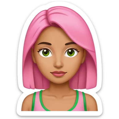 Latino woman in pink and green  sticker